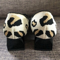 23cm　GRLグレイル　ニットパンプス　ハラコ　ヒョウ柄の画像