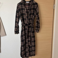 チェックシャツワンピースF