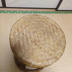 ラタン スツール 藤 椅子 古道具の画像