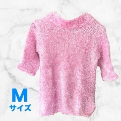 DINPLE CLUB❤モジャフワニット　半袖　トップス　ピンク