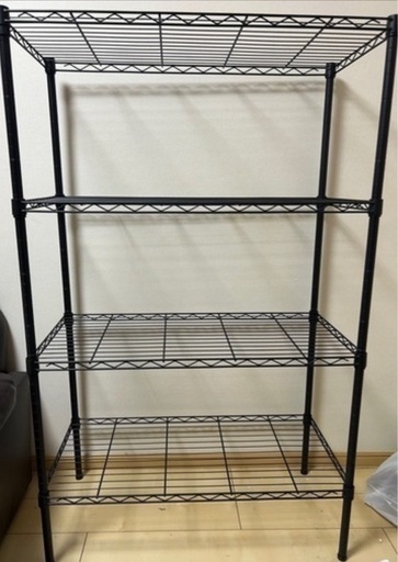 美品✨4段スチールラック【ブラック】
