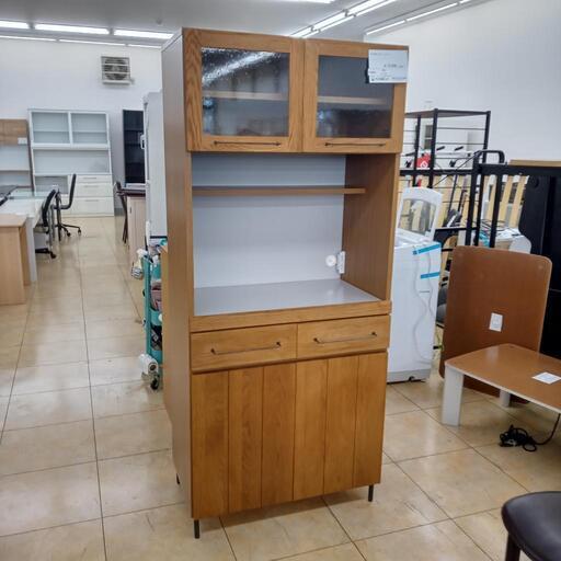 ★ジモティ割あり★ 末次家具工芸 レンジボード ブラウン H182×D45×W80 クリーニング済み OJ7701