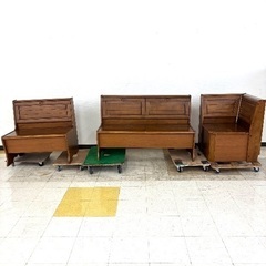 桐生店【現状品】j1-12 収納木製椅子 ※背面、座面部分収納箇所