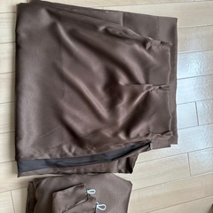 カーテン4枚セット　ブラウン　洗濯可