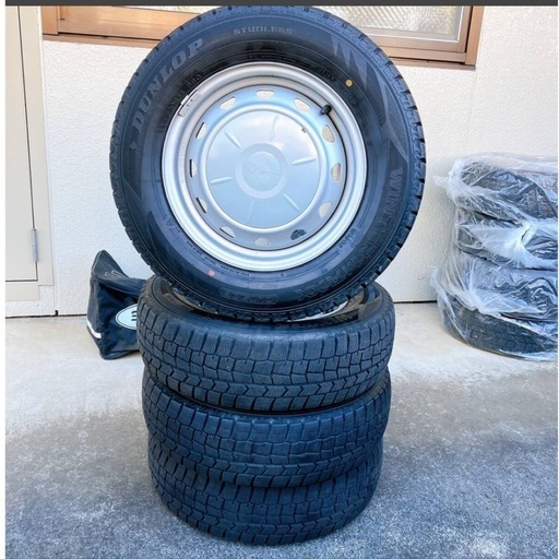 【DUNLOP】 スタッドレスタイヤ ホイール付き４本セット 185/70R14 88Q ダンロップ 14インチ 冬タイヤ スチールホイル