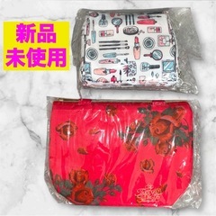 【新品未使用】たかの友梨❤バラ柄保冷バッグ　コスメ柄ポーチ　セッ...