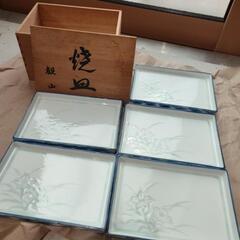 新品未使用　有田焼　観山窯　角平皿　5枚セット