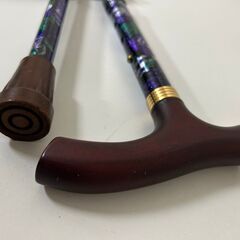 花柄 杖・ステッキ 4段階　折りたたみ 　【j239】