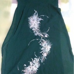 【中古】アオザイ　緑　グリーンの画像