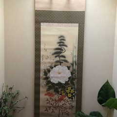 掛け軸　四季花　　　昌山作