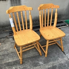 【極美品】ダイニングチェア　椅子　イス　2脚　ウッド　カントリーの画像