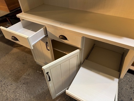 14000ニトリ レンジボード アイボリー 3枚扉 ミランダ 幅120㎝