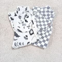 【お取引中】【キッズパンツ2点セット①】100／マーキーズ・PAIRMANON／幾何学柄・チェッカー柄／モノトーンの画像