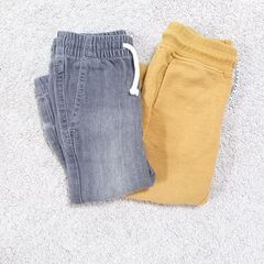 【お取引中】【キッズパンツ2点セット②】92／H&M／グレー・ブラウン／デニム・スウェット／ポケット付きの画像