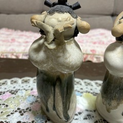 【難あり】砥部焼　森元青芳「念ずれば花開く」3体セットの画像