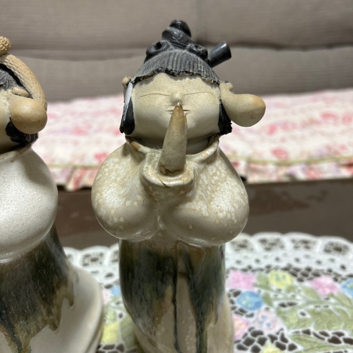 砥部焼 森元青芳「念ずれば花開く」3体セット 砥部焼 森元青芳「