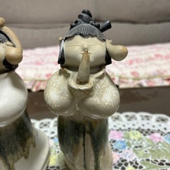 【難あり】砥部焼　森元青芳「念ずれば花開く」3体セットの画像