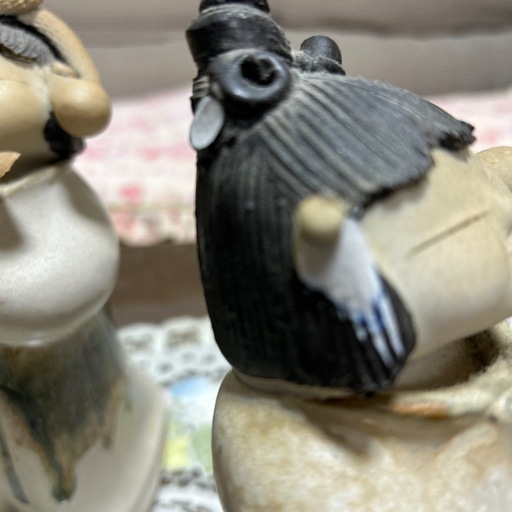 難あり】砥部焼 森元青芳「念ずれば花開く」3体セット