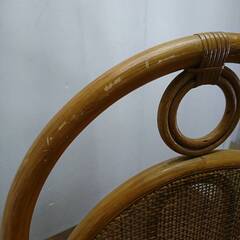  レトロ家具 ラタン 藤 2連衝立 外寸(約)幅900×高さ1280× 厚み25mmの画像