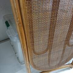  レトロ家具 ラタン 藤 2連衝立 外寸(約)幅900×高さ1280× 厚み25mmの画像
