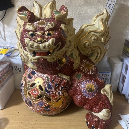 陶器 シーサー 置物。