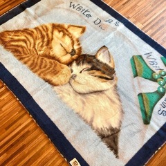 猫ちゃん柄🐈 猫デザイン カシミロン毛布 ブランケット ラグ 日...