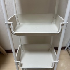 収納ラック　収納キャスター付きラック　ホワイトの画像
