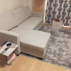 ニトリ 収納付きカウチソファー ベッドにもなるの画像