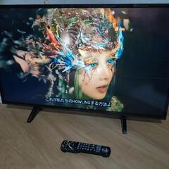 訳あり?パナソニックREGZA/４３V型4K液晶テレビ・YouTube・Netflix B-CASカード・リモコン付