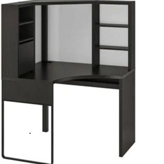 MICKE ミッケ コーナーワークステーション, ブラックブラウン, 100x142 cmの画像