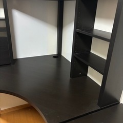 MICKE ミッケ コーナーワークステーション, ブラックブラウン, 100x142 cmの画像