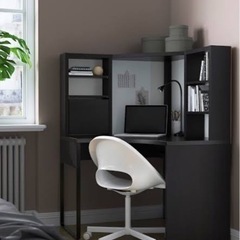 MICKE ミッケ コーナーワークステーション, ブラックブラウン, 100x142 cmの画像