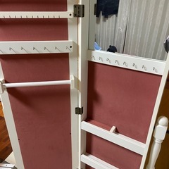 スタンドミラー　収納付き　全身鏡の画像