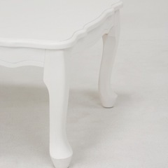 【※受付一時停止/定価約15000円】リボンモチーフの折れ脚テーブル（幅80cm/ホワイト）の画像
