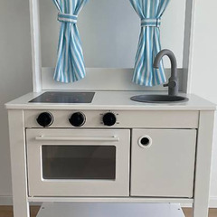 【お値下げOK！】IKEA　キッチン　カーテン・黒板付き【間もな...