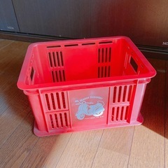昭和レトロ 1980〜 バスケット　コンテナ 赤　スクーターイラ...