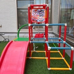 アンパンマンのジャングルジム・ブランコ・滑り台【中古】の画像