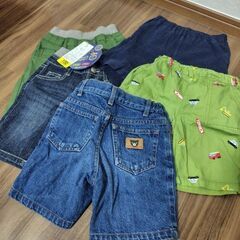 100サイズボトムス5点（未使用品あり。トミカ、ミキハウスあり）