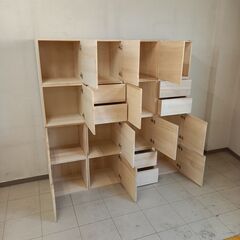 桐　キューブBOX　白木　扉　フラップ　訳あり　組み換え自由　大量買い可能！　展示品数に限りがあります。単体でも購入可　の画像