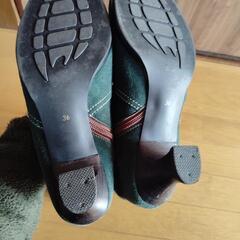 本革スエードロングブーツの画像