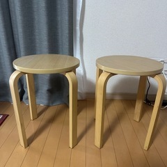 木製スツール2個セットの画像