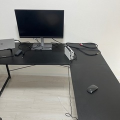 サンワダイレクト パソコンデスク L字型 木製 幅150cm+90cm