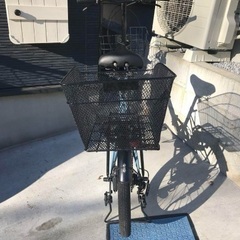 WONKA 折りたたみ自転車　マットブルーグレー　後ろカゴ付きの画像