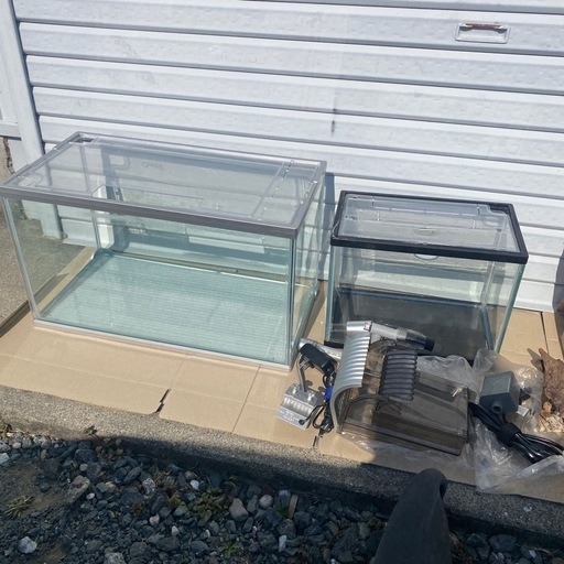 金魚、小魚、熱帯魚飼育セット(水槽、濾過器、LEDライトなど