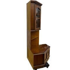 【REGASTOCK 川崎店】【ヴィンテージ家具】コーナーラック テレビボード キャビネット 収納棚 家具 木製 レトロの画像