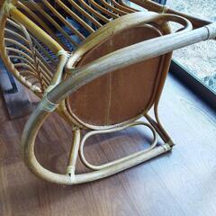 [配達OK]ラタン製チェア 籐製ローチェアの画像