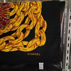 CHANEL ヴィンテージスカーフ アクセサリ柄 グリポア BK×マルチカラー