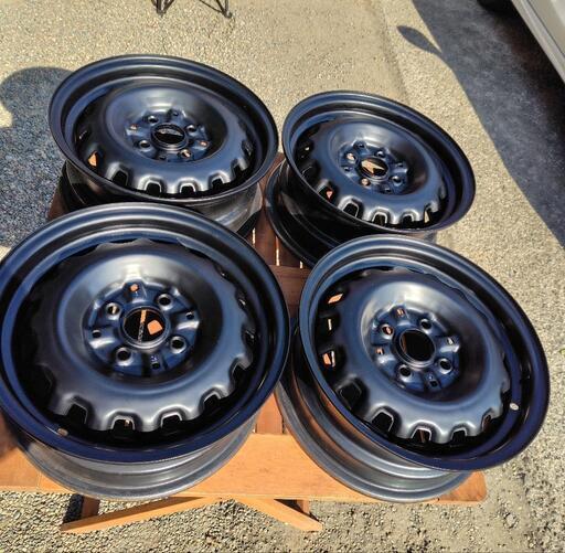 14x5J トヨタ純正鉄チン 新車外し＆ウレタン塗装 - 14インチ
