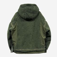 腸格安特価【新品】定価10万円 イタリア製 Emmauela ダウンジャケット アウター ジャケット カシミア ボア 切替 カーキ色 サイズ46 の画像