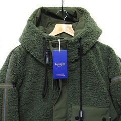 腸格安特価【新品】定価10万円 イタリア製 Emmauela ダウンジャケット アウター ジャケット カシミア ボア 切替 カーキ色 サイズ46 の画像